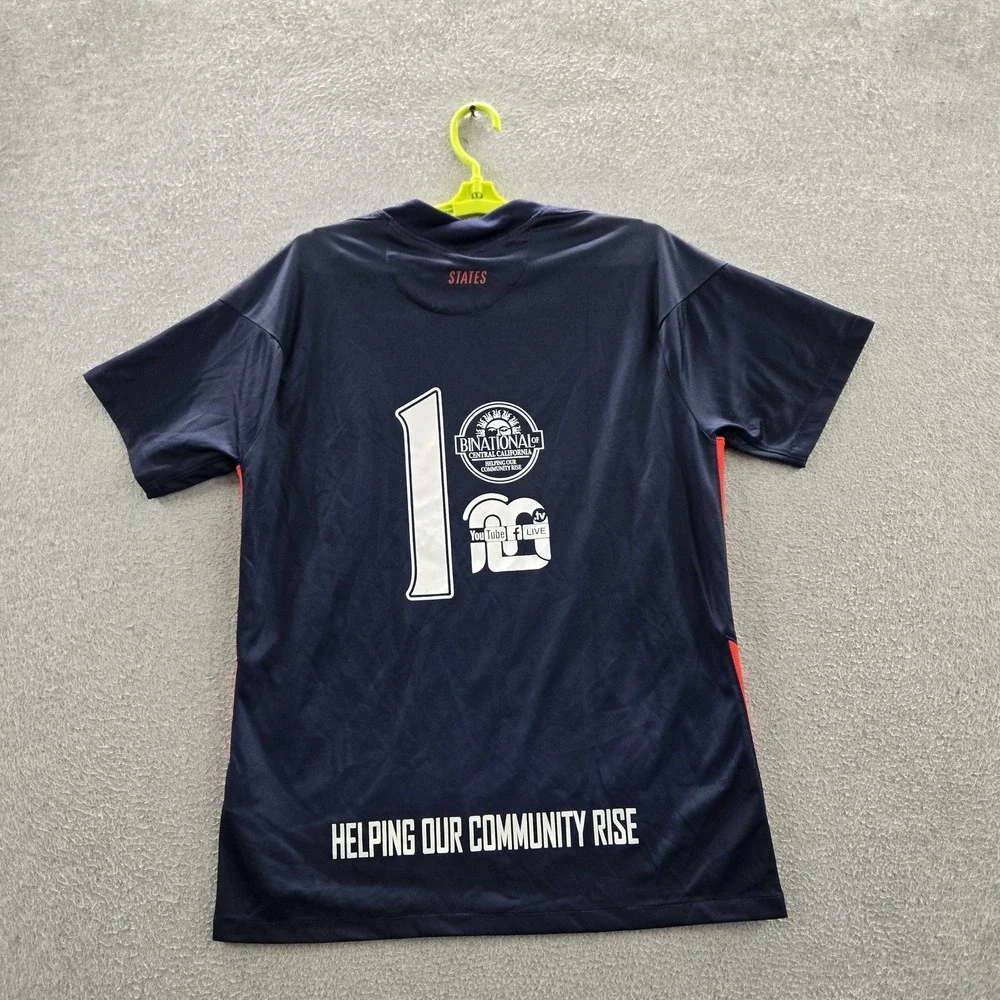 USA Soccer Men Shirt L Navy Camouflage USA Binational Dri-Fit Activewear Logo‎